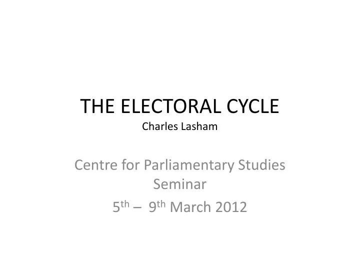 the electoral cycle charles lasham