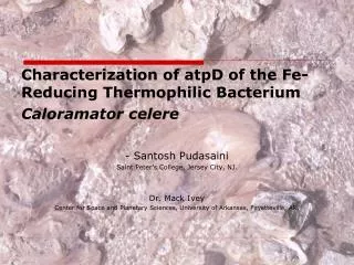 Characterization of atpD of the Fe-Reducing Thermophilic Bacterium Caloramator celere