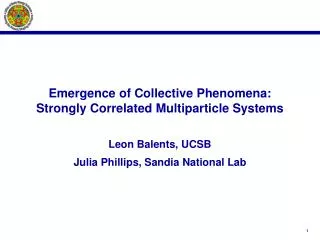 Emergence of Collective Phenomena: Strongly Correlated Multiparticle Systems