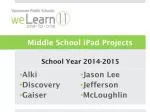 Exciting iPad Initiatives for Middle School Students (2014-2015) - slide 1