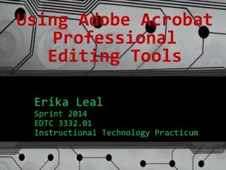Using Adobe Acrobat Professional Editing Tools