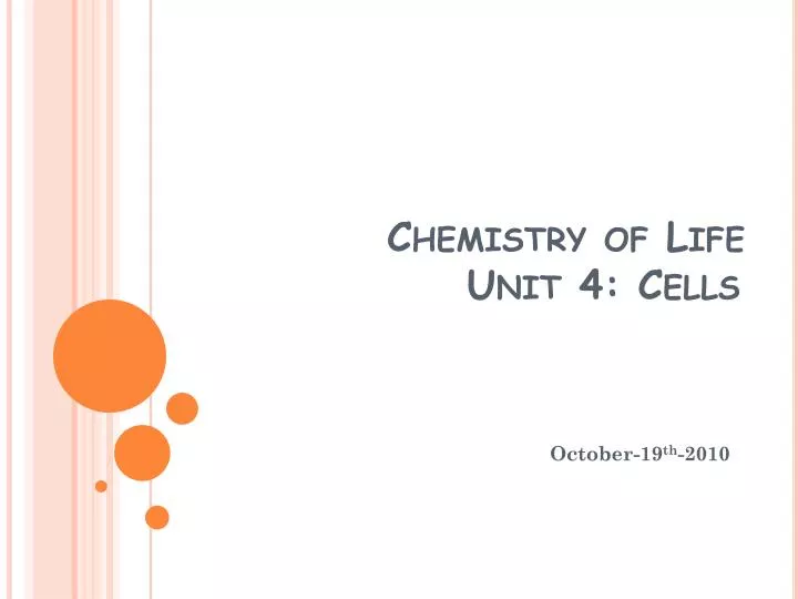 chemistry of life unit 4 cells