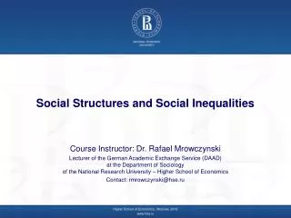 Social Structures and Social Inequalities