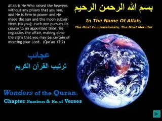 بسم الله الرحمن الرحيم In The Name Of Allah, The Most Compassionate, The Most Merciful