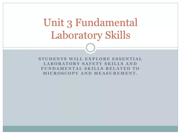 unit 3 fundamental laboratory skills