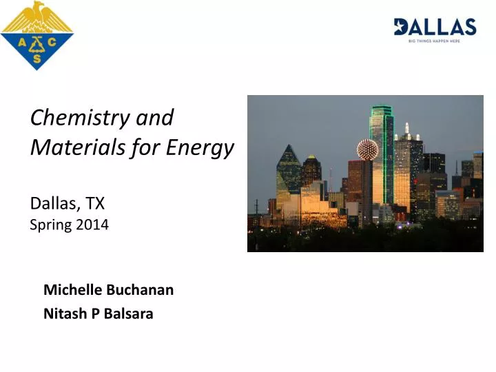 chemistry and materials for energy dallas tx spring 2014