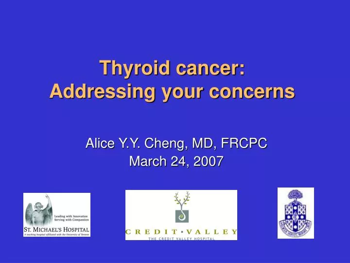 thyroid cancer addressing your concerns