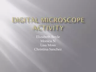 Digital Microscope Activity