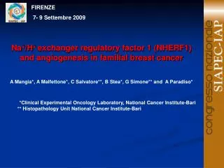 Na + /H + exchanger regulatory factor 1 (NHERF1) and angiogenesis in familial breast cancer
