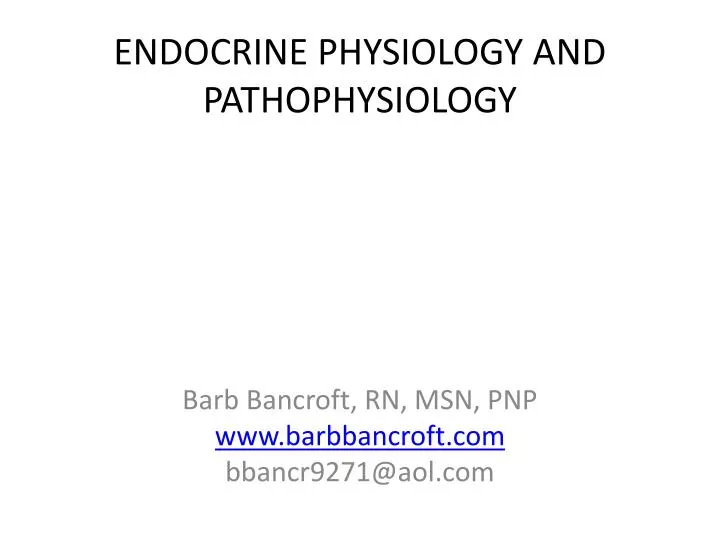 endocrine physiology and pathophysiology