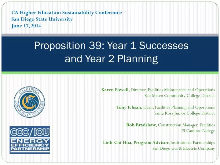 proposition 39 year 1 successes and year 2 planning