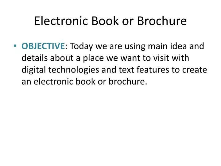 electronic book or brochure