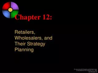 Chapter 12: Retailers, Wholesalers, and Their Strategy Planning