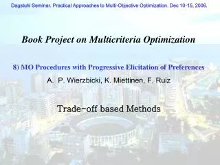 Book Project on Multicriteria Optimization