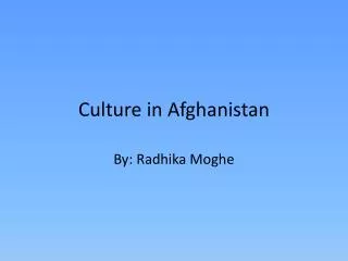 Culture in Afghanistan