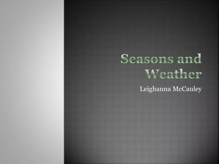 seasons and weather