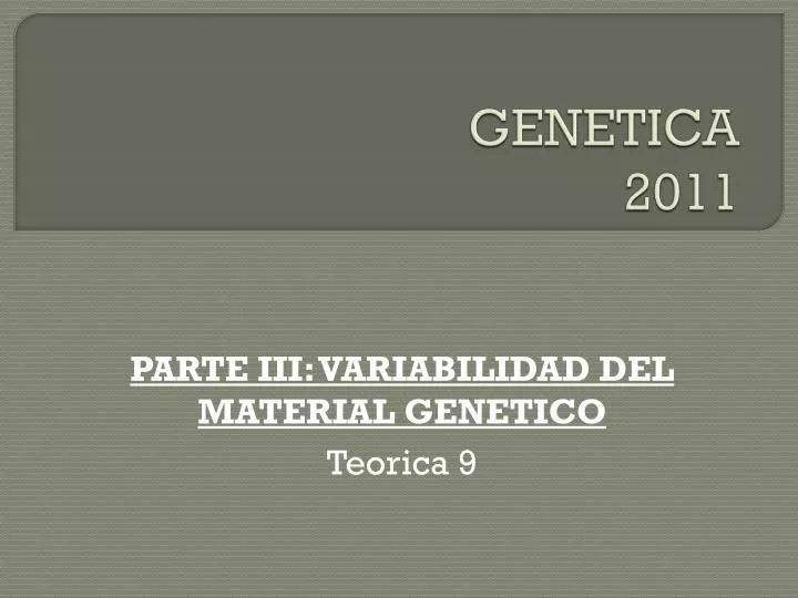 genetica 2011