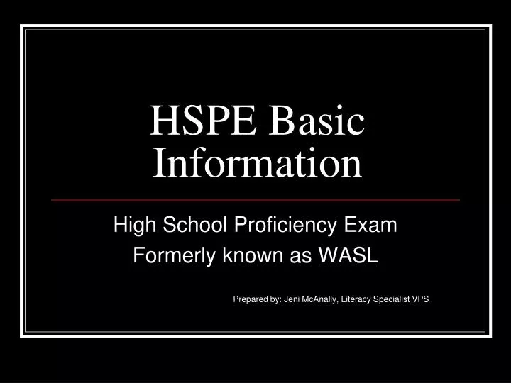 hspe basic information