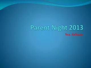 Parent Night 2013