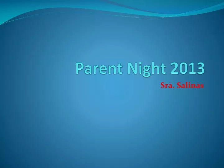 parent night 2013