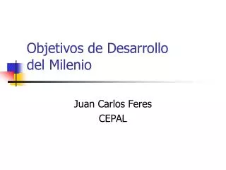 objetivos de desarrollo del milenio