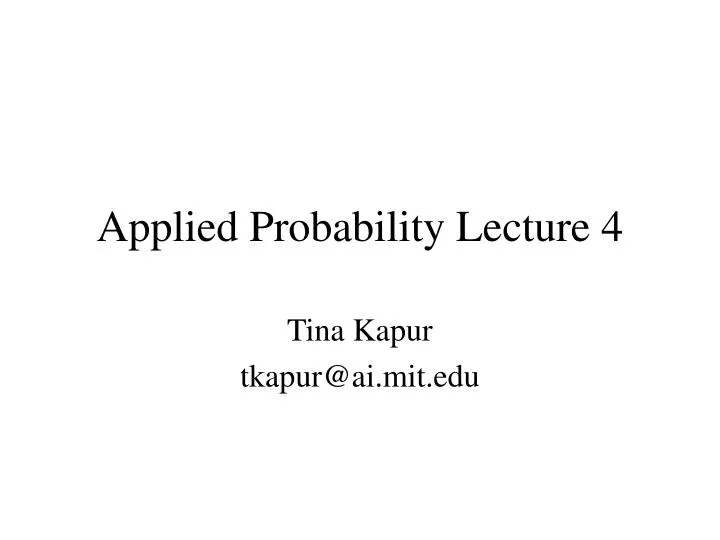 applied probability lecture 4