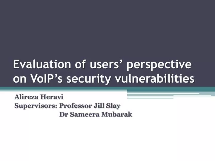 evaluation of users perspective on voip s security vulnerabilities