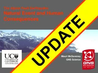 The Alpine Fault Earthquake : Natural Event and Human Consequences