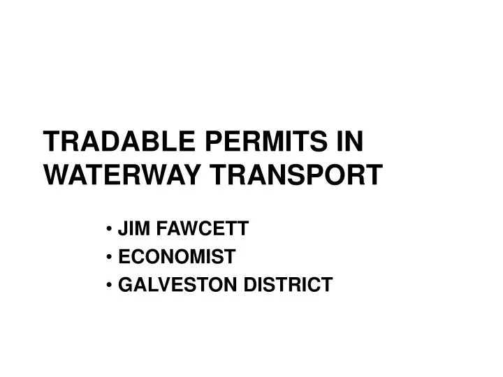tradable permits in waterway transport