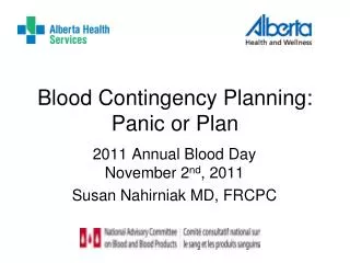 Blood Contingency Planning: Panic or Plan
