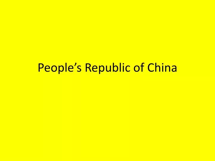 people s republic of china