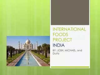 INTERNATIONAL FOODS PROJECT INDIA