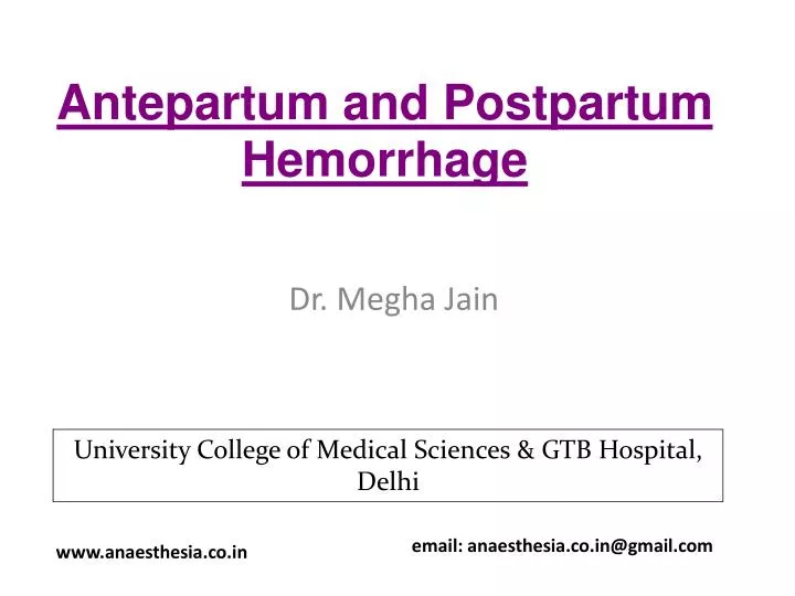 antepartum and postpartum hemorrhage