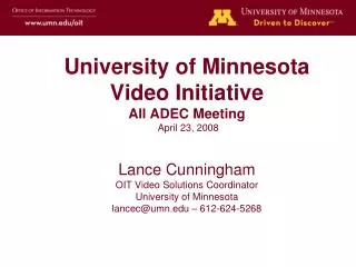 OIT Video Commons Investigation