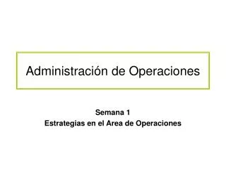administraci n de operaciones