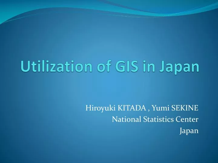 utilization of gis in japan