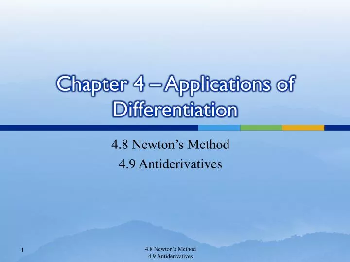 chapter 4 applications of differentiation