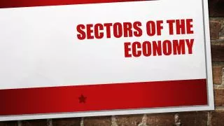 Sectors of the Economy