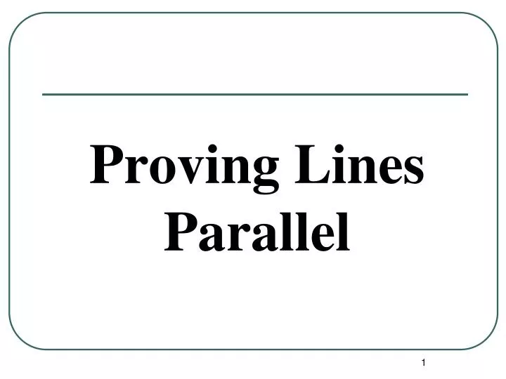 proving lines parallel