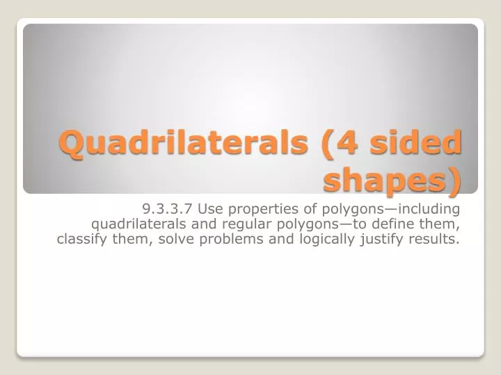 quadrilaterals 4 sided shapes