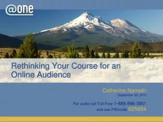Rethinking Your Course for an Online Audience