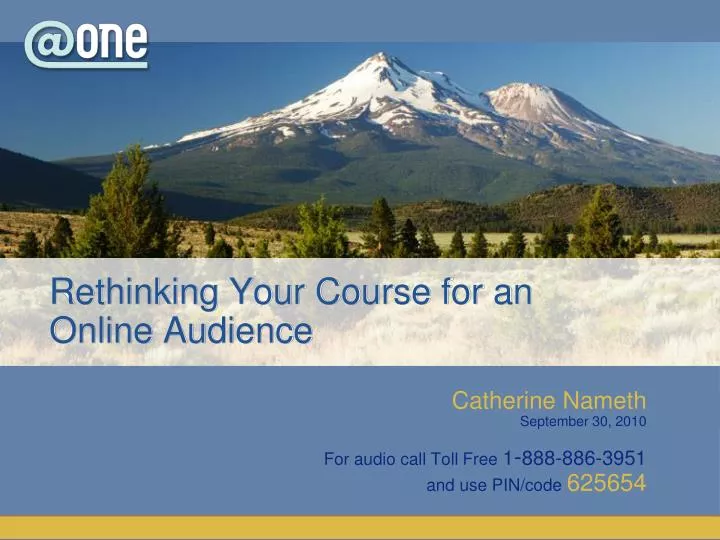 rethinking your course for an online audience