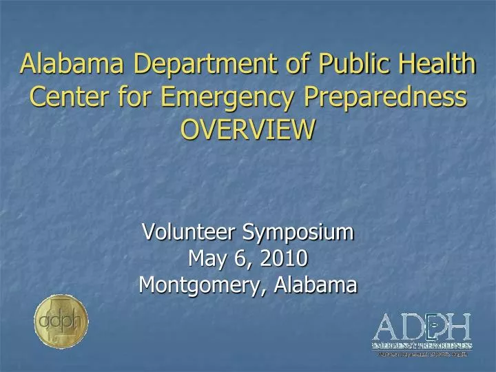 alabama department of public health center for emergency preparedness overview