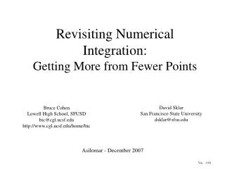 Revisiting Numerical Integration: Getting More from Fewer Points