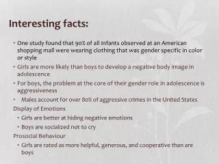 Interesting facts: