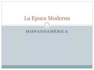 la epoca moderna