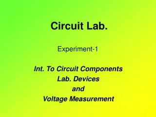 Circuit Lab.