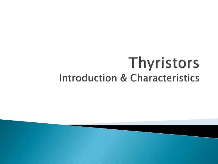 thyristors introduction characteristics