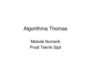 Algorithma Thomas