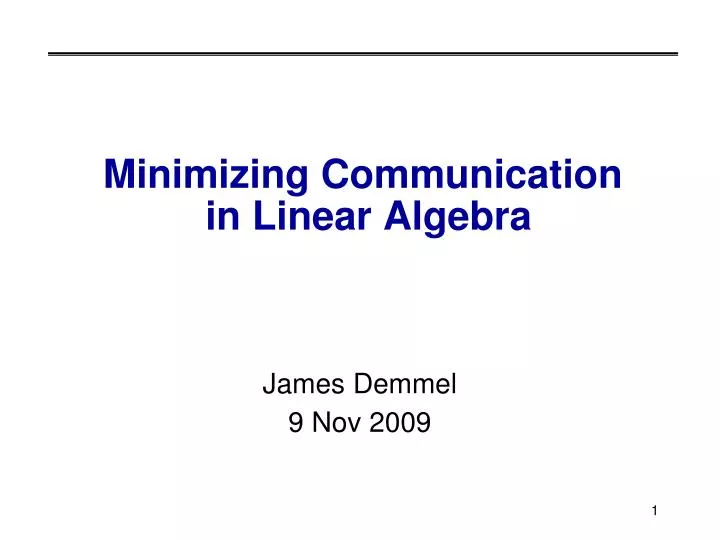 minimizing communication in linear algebra